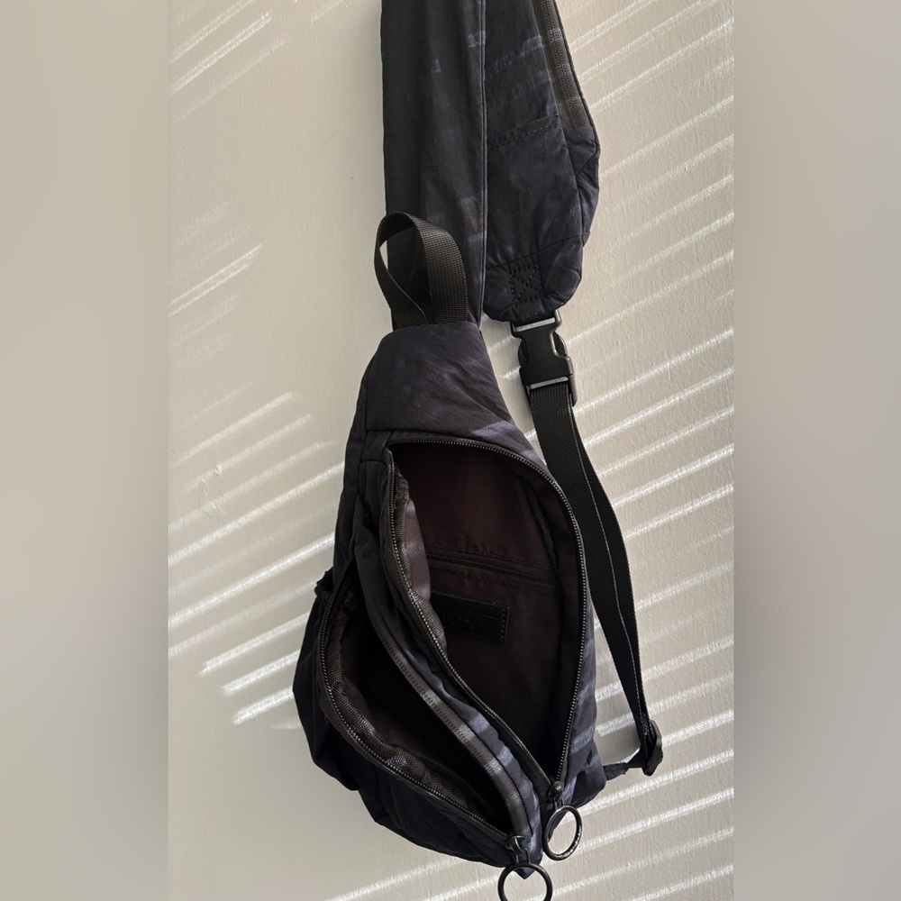 Black Sling Crossbody Bag with Ring Zippers - FREE PEOPLE - Picture 13 of 15